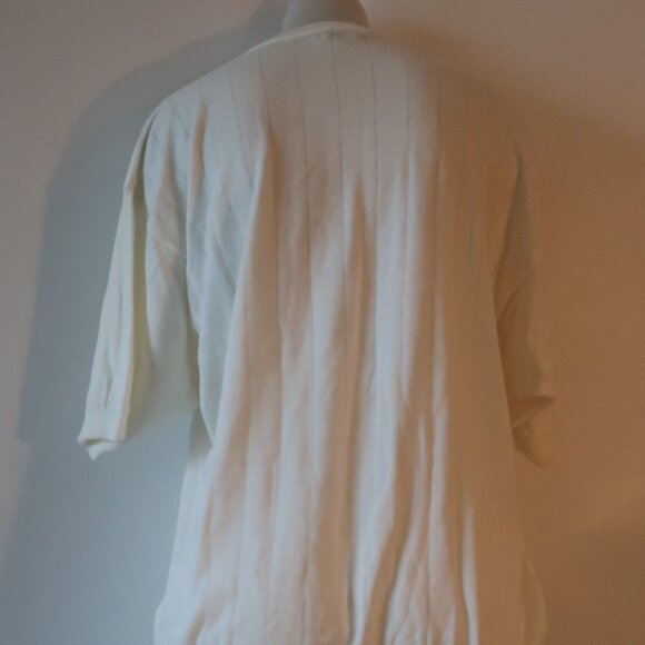 Mens Uomo Couture Vito Rufolo Ivory Knit Cotton Blend Short Sleeve Sweater XL * - Picture 5 of 7